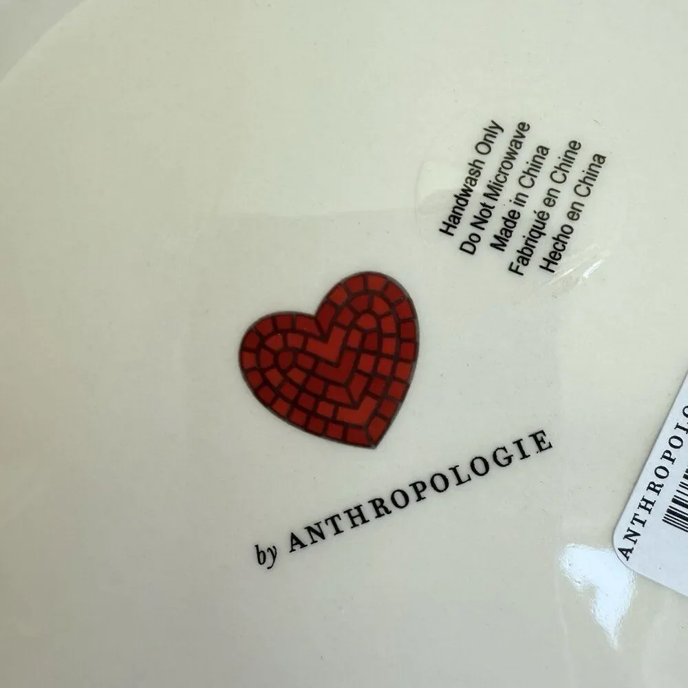 Anthropologie Bistro Tile Valentine Dessert Plate 8